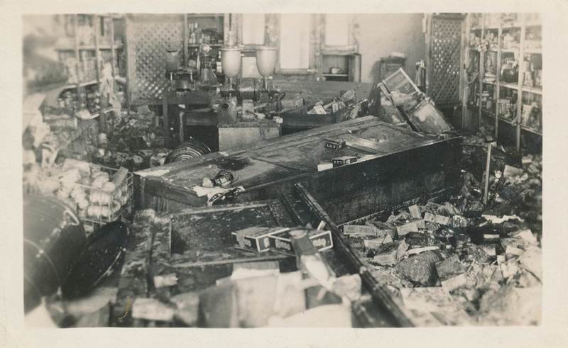 Flooded interior in Clifton, TX after the North Bosque River rose
